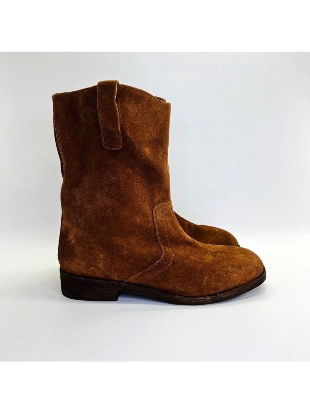 Free People Easton Equestrian Ankle Boot Women's Size 40.5 in Saddle Suede